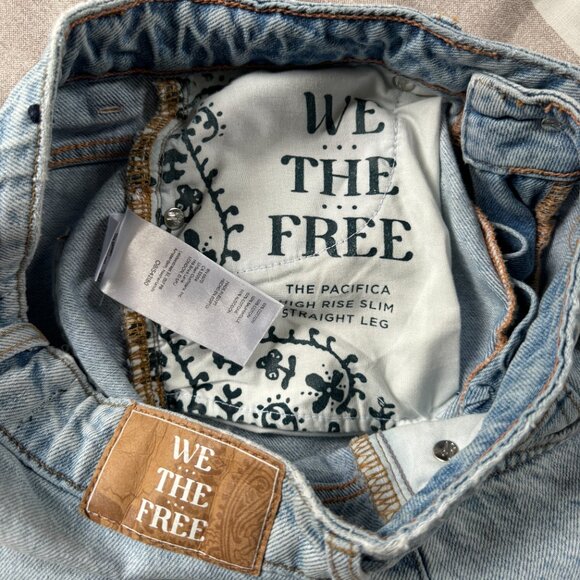 EUC We The Free Pacifica Light Wash High Rise Straight Leg Jeans Sz 27 - Picture 6 of 10